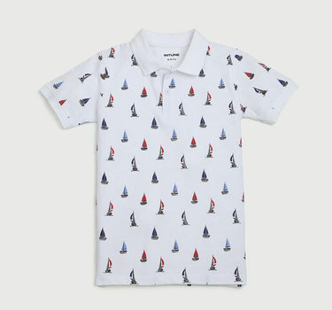 Printed Cotton Polo Boys T-Shirt