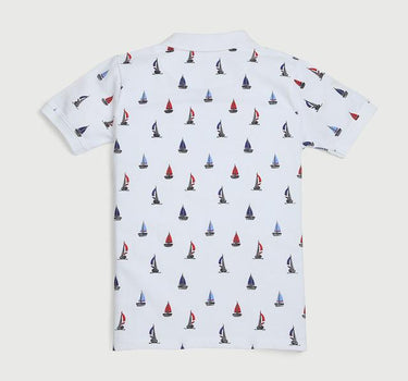 Printed Cotton Polo Boys T-Shirt