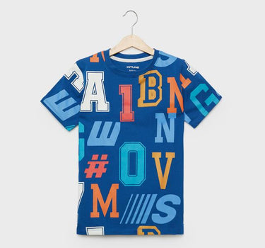 Printed Cotton Round Neck Boys T-Shirt