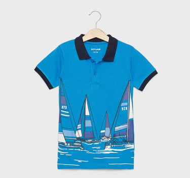 Printed Cotton Polo Boys T-Shirt