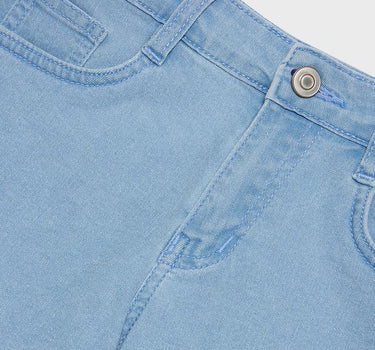 Solid Denim Regular Fit Girls Shorts