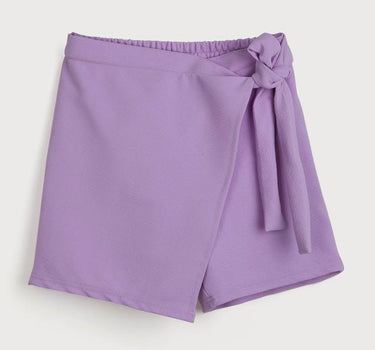 Solid Polyester Regular Fit Girls Skorts