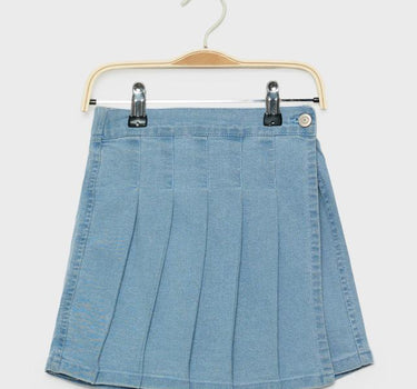 Solid Denim Regular Fit Girls Skirt