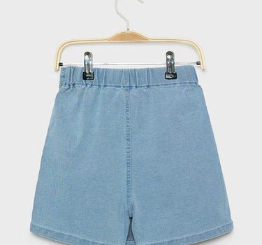 Solid Denim Regular Fit Girls Skirt