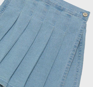 Solid Denim Regular Fit Girls Skirt