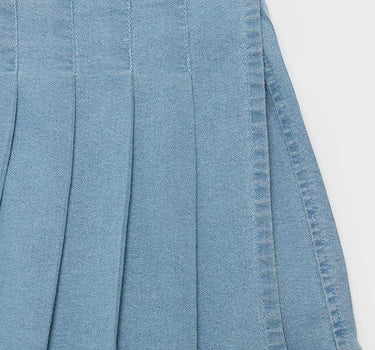 Solid Denim Regular Fit Girls Skirt