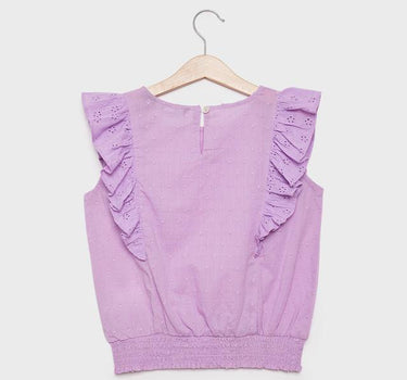 Solid Cotton Round Neck Girls Top