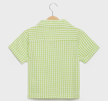 Checks Cotton Collared Girls Top