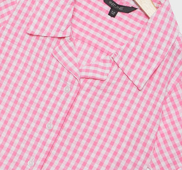 Checks Cotton Collared Girls Top