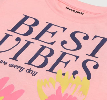Graphic Print Cotton Round Neck Girls T-Shirt