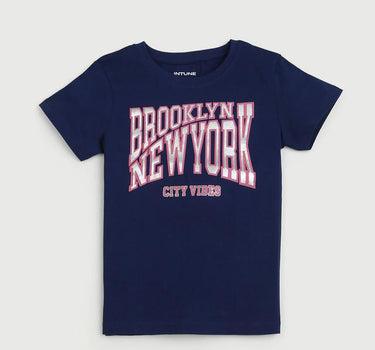 Typographic Cotton Round Neck Girls T-Shirt