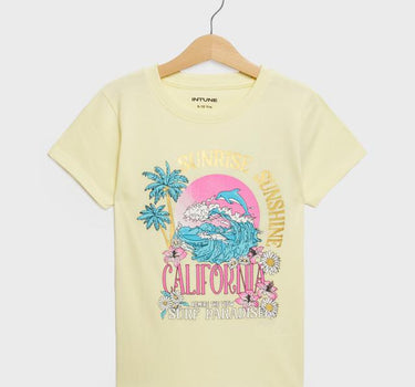 Printed Cotton Round Neck Girls T-Shirt