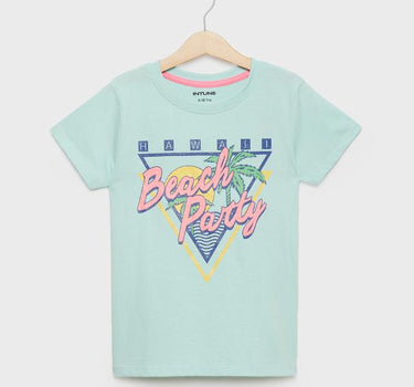 Printed Cotton Round Neck Girls T-Shirt