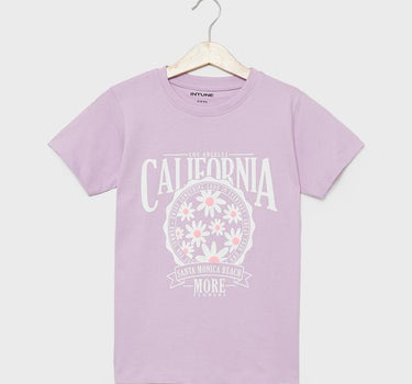 Printed Cotton Round Neck Girls T-Shirt