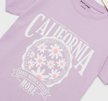 Printed Cotton Round Neck Girls T-Shirt