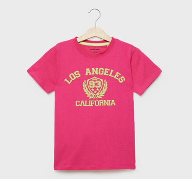 Printed Cotton Round Neck Girls T-Shirt