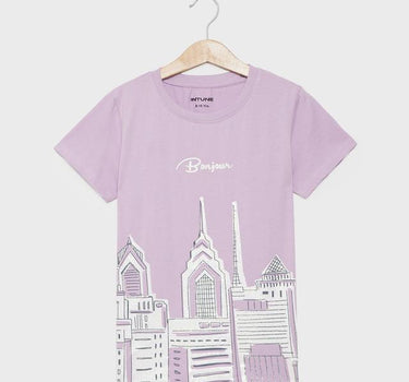 Printed Cotton Round Neck Girls T-Shirt