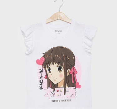 Printed Cotton Round Neck Girls T-Shirt