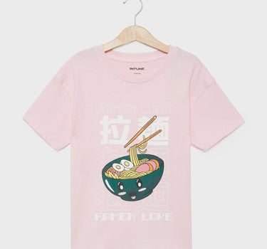 Printed Cotton Round Neck Girls T-Shirt