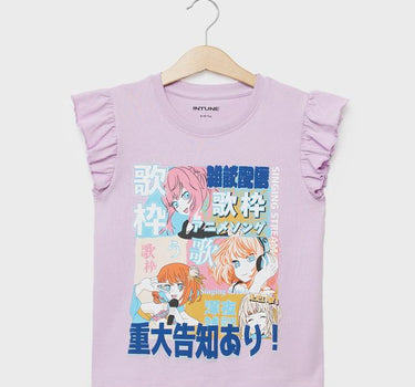 Printed Cotton Round Neck Girls T-Shirt