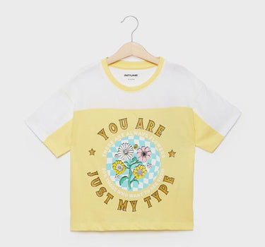 Printed Cotton Round Neck Girls T-Shirt