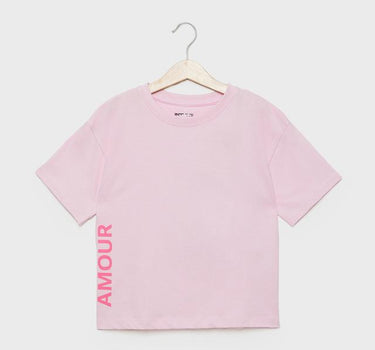 Printed Cotton Round Neck Girls T-Shirt