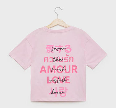 Printed Cotton Round Neck Girls T-Shirt