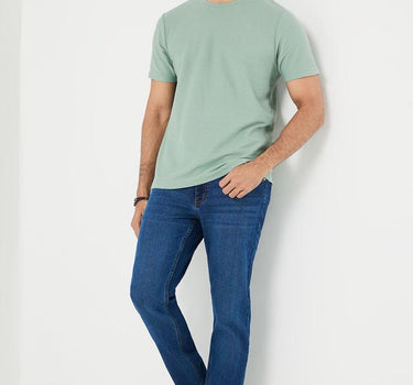 Solid Cotton Tapered Fit Men's Jeans