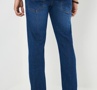 Solid Cotton Tapered Fit Men's Jeans