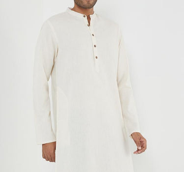 Solid Cotton Collared Men's Festive Wear Kurta