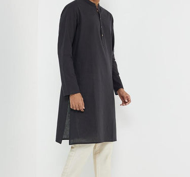 Solid Cotton Collared Men's Festive Wear Kurta