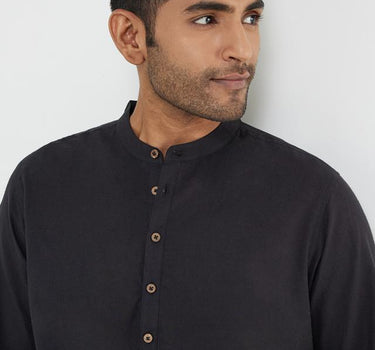 Solid Cotton Collared Men's Festive Wear Kurta