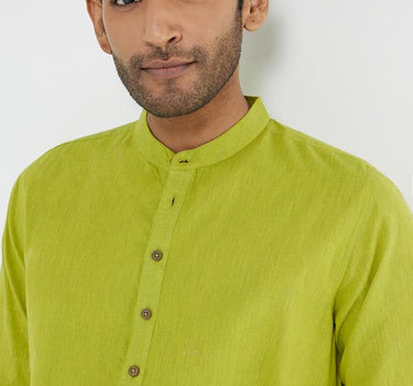 Solid Cotton Collared Men's Festive Wear Kurta