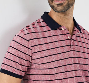 Stripes Cotton Blend Collared Men's T-Shirt