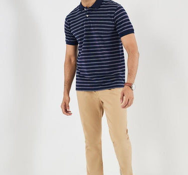 Stripes Cotton Blend Polo Men's T-Shirt