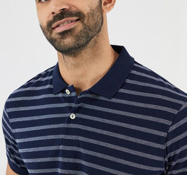 Stripes Cotton Blend Polo Men's T-Shirt