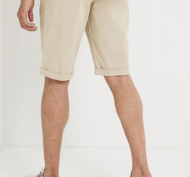 Solid Cotton Button Men's Shorts