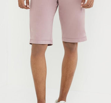 Solid Cotton Button Men's Shorts