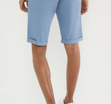 Solid Cotton Button Men's Shorts