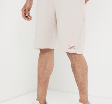 Structured Cotton Blend Elastic And Drawstring Men's Shorts