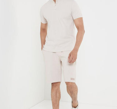 Structured Cotton Blend Elastic And Drawstring Men's Shorts