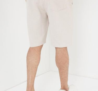 Structured Cotton Blend Elastic And Drawstring Men's Shorts