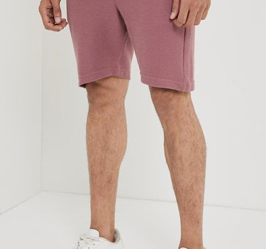Structured Cotton Blend Elastic And Drawstring Men's Shorts
