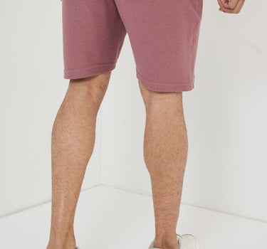 Structured Cotton Blend Elastic And Drawstring Men's Shorts