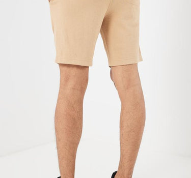 Textured Cotton Blend Regular Fit Men's Shorts