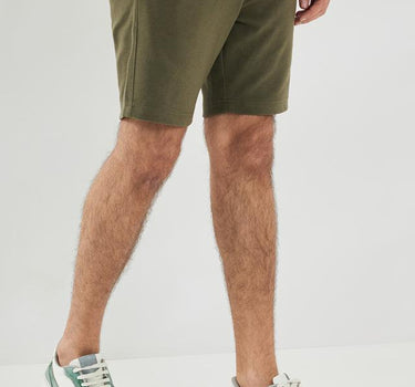 Textured Cotton Blend Regular Fit Men's Shorts