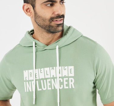 Printed Cotton Blend Hooded Men's Sweatshirt