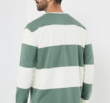 Stripes Cotton Blend Regular Fit Men's Sweatshirt