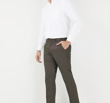 Textured Polyester Blend Slim Fit Men's Formal Wear Trousers