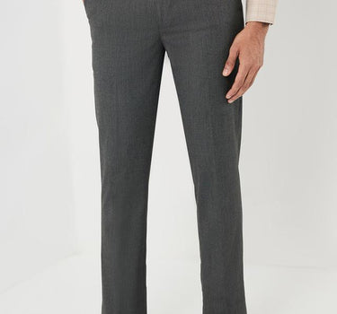 Checks Blended Fabric Slim Fit Men's Trousers